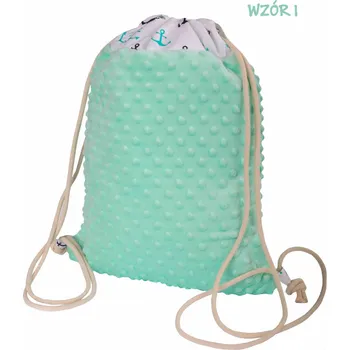 Školní sáček Zuz Stahovací vak na záda - Minky mint