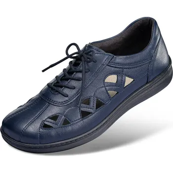 Dámská zdravotní obuv Dámské šněrovací polobotky, hladká useň, tmavě modrá: 36