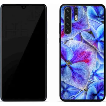 Pouzdro na mobilní telefon Gelový kryt mmCase na mobil Huawei P30 Pro - modré květy 1