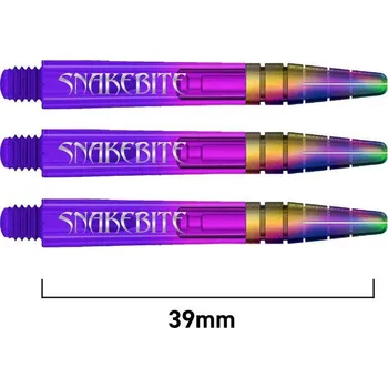 Násadky na šipky Red Dragon Peter Wright Snakebite Nitro Ionic plastové fialové, intermediate, 39mm