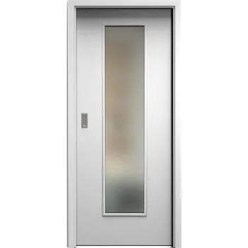 Interiérové dveře SAPELI ELEGANT KOMFORT M55 - CPL LAMINÁT - POSUVNÉ DVEŘE VČ. ZÁRUBNĚ - Bílá pór Průchozí šířka (cm): 80, Průchozí výška (cm): 197, Typ skla: Satináto bílé