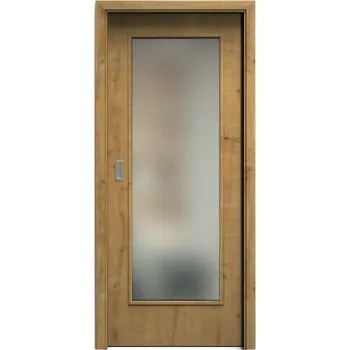 Interiérové dveře SAPELI ELEGANT KOMFORT M40 - CPL LAMINÁT - POSUVNÉ DVEŘE VČ. ZÁRUBNĚ - Dub sukatý Průchozí šířka (cm): 120, Průchozí výška (cm): 210, Typ skla: Satináto bílé