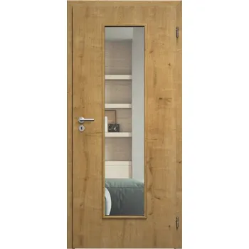 Interiérové dveře SAPELI ELEGANT KOMFORT M55 - CPL LAMINÁT - OTOČNÉ DVEŘE VČ. ZÁRUBNĚ - Dub sukatý Průchozí šířka (cm): 70, Průchozí výška (cm): 197, Typ skla: Čiré sklo