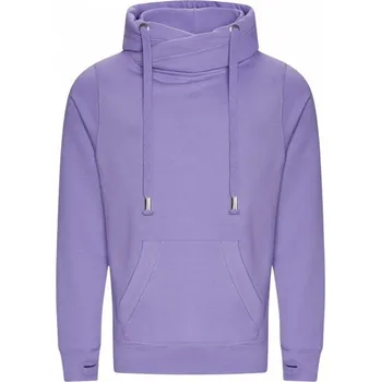 Pánská móda Just Hoods Robustní unisex mikina klokanka bez zipu se zkříženým límcem Barva: fialová levandulová, Velikost: S JH021