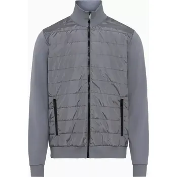 Pánský svetr PORSCHE DESIGN Hybrid cardigan Svetr kardigan ze dvou materiálů a na zip antracitově šedá (Stylový kardigan vyrobený z vysoce kvalitní směsi materiálů se skrytými kapsami na zip.)