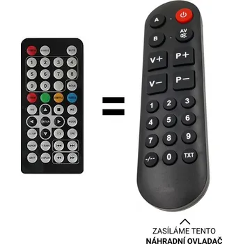 Dálkový ovladač ECG TVP 7910 DVB-t náhradní dálkový ovladač pro seniory.