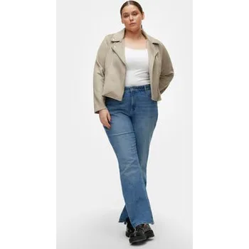 Dámská casual bunda Vero Moda Curve Bunda z imitace kůže Jose 10308583 Šedá Slim Fit 46