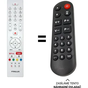 Dálkový ovladač Finlux TVF22FWDC5161 náhradní dálkový ovladač pro seniory