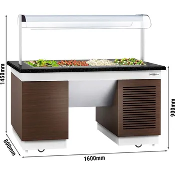 Vinotéka G.Gastro Chladicí vana - Bufetový ostrůvek - 1,6 x 0,8 m - 4x GN 1/1