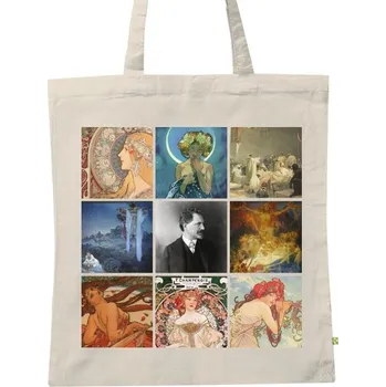 Umění BIO plátěná taška s potiskem Alfons Mucha čtverec