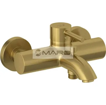 Vodovodní baterie Kludi Bozz Baterie vanová nástěnná, rozteč 150 mm, s přepínačem, bez příslušenství, kartáčované zlato, 38691N076