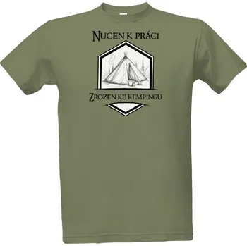 Pánská móda Tričko s potiskem Nucen k práci, zrozen kemping pánské