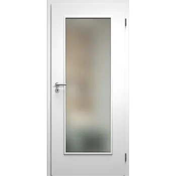 Interiérové dveře SAPELI ELEGANT KOMFORT M40 - CPL LAMINÁT - OTOČNÉ DVEŘE VČ. ZÁRUBNĚ - Bílá perla Průchozí šířka (cm): 60, Průchozí výška (cm): 197, Typ skla: Satináto bílé