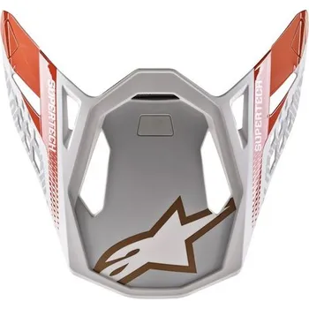 Příslušenství k helmě na motorku kšilt pro přilby SUPERTECH S-M8 TRIPLE, ALPINESTARS (oranžová fluo/bílá/zlatá metalická)
