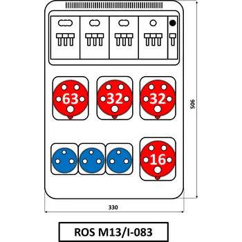 modulární přístroj a rozvaděč SEZ-CZ Skříň SEZ ROS-M13/I-083 zásuvková 10007632.00