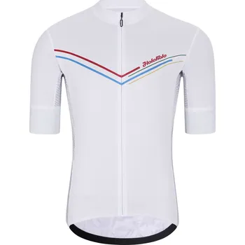 cyklistický dres HOLOKOLO Cyklistický dres s krátkým rukávem - LEVEL UP - bílá 4XL