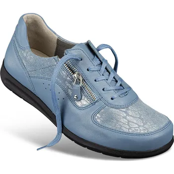 Dámská zdravotní obuv Dámské polobotky se šněrováním i zipem, hladká useň, modrá: 41