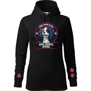 Dámská mikina STRIKER Dámská mikina King Charles Spaniel Barva: Černá, Velikost: XXL