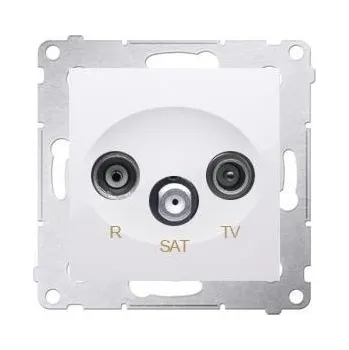 Elektrická zásuvka Zásuvka RTV-SAT Simon 54 premium průběžná modul bílá