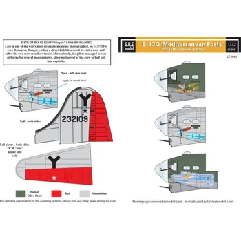 Plastikový model 1/72 Decal B-17G 'US 15th Air Force in Italy'