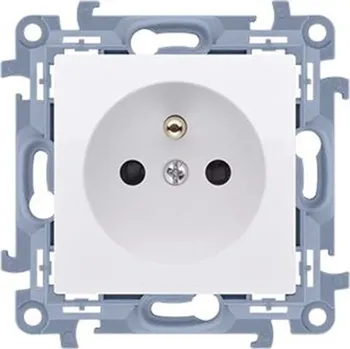 Elektrická zásuvka Zásuvka 250 V Simon 10 s clonkami modul pružinové svorky bílá