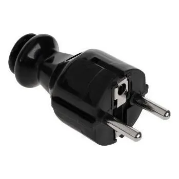 Elektrická zásuvka Síťová zástrčka rovná černá WT30-2 - blistr