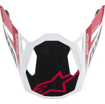 Helma na motorku kšilt pro přilby SUPERTECH S-M8 TRIPLE, ALPINESTARS (červená/černá/bílá lesklá)
