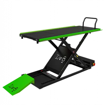 zvedák Motocyklový zvedák LV8 GOLDRAKE 600HC FLOOR VERSION EG600HCE.G s elektrohydraulickou jednotkou (černá a zelená RAL 6018)