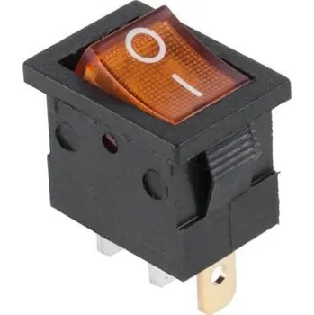 Auto elektroinstalace Přepínač kolébkový mini 3pin 12V oranžový