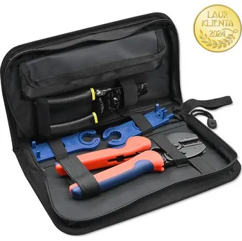 Kleště Qoltec 52609 Sada nářadí pro fotovoltaiku kompatibilního s konektory MC4 | Krimpovací nástroj + kleště na odizolování