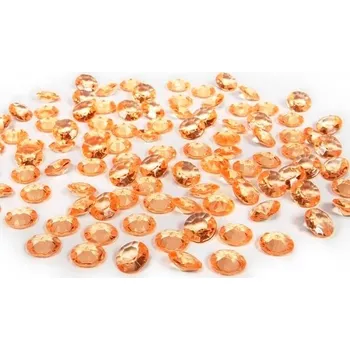 Svatební dekorace PartyDeco Dekorační diamanty světle oranžové 12 mm - výzdoba svatebního stolu