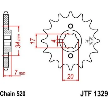 Auto-moto Řetězové kolečko JT JTF 1329-12 12 zubů, 520