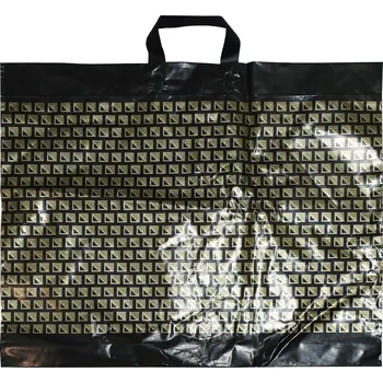 Nákupní taška Igelitová taška maxi černo-zlatá s ušima LDPE 50x60cm, 60MY/300ks