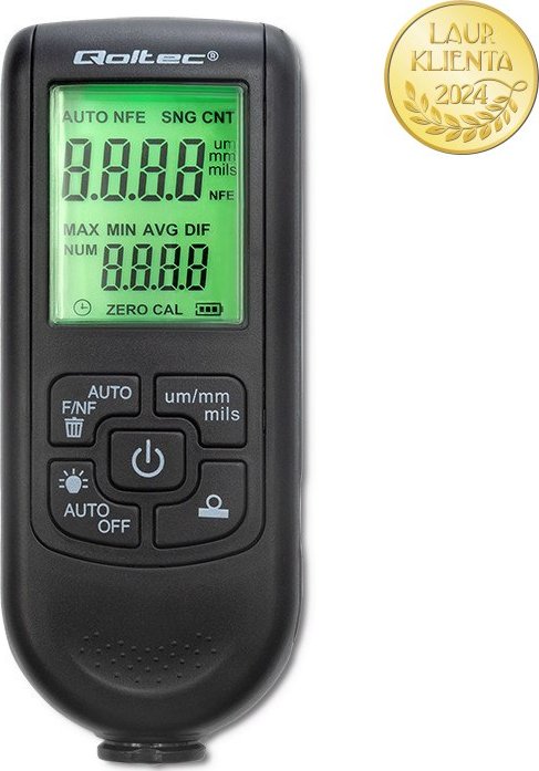Qoltec 50630 Měřič tloušťky láku s LCD displejem | 0~2000um