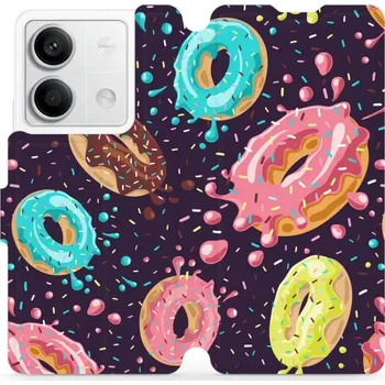 Pouzdro na mobilní telefon Flipové pouzdro Mobiwear - Xiaomi Redmi Note 13 5G - VP19S Donutky (Knížkové flip pouzdro, obal, kryt na mobil Xiaomi Redmi Note 13 5G - VP19S Donutky, materiál Umělá kůže + TPU - ochrana 360°, stojánek, silikonová vanička, magnetické zavírání)