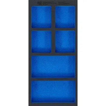 BGS Vložka do dílenského vozíku 1/3, prázdná: 6 odkládací přihrádky , 408 x 189 x 32 mm - BGS