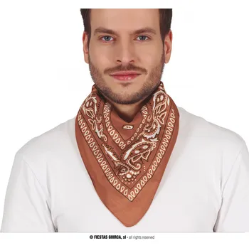 Karnevalový doplněk Guirca Fiestas Španělsko Hnědý kovbojský šátek