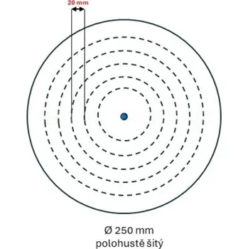 Brusný kotouč Leštící kotouč Dora 600, rozměr 250x25 - otvor (varianty), Dora 600, 250x25 - otvor 20, polohustě šitý