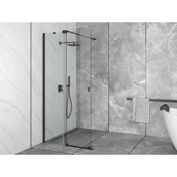 Sprchový kout Walk-In VAYO BLACK 110x200 cm univerzální černý čirý BCVAYO110BC