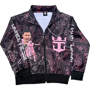 Chlapecká mikina Numberoplus Dětská fotbalová mikina s potiskem - Inter Miami Black Messi (King Messi MC10) Velikost: 13 let (vel.152)