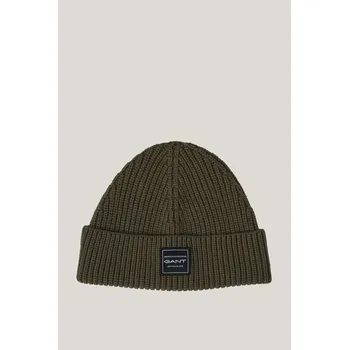 Kšiltovka ČEPICE GANT COTTON RIBBED BEANIE JUNIPER GREEN