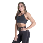 Better Bodies CURVE SCRUNCH BRA BLACK MELANGE – sportovní podprsenka Better Bodies černá Velikost: M