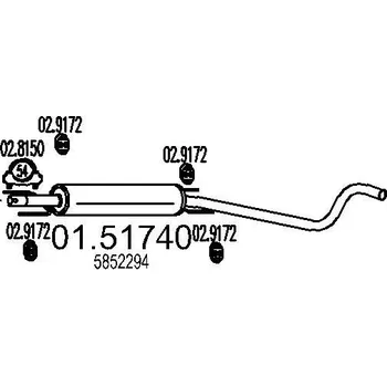 Tlumič výfuku Střední tlumič výfuku MTS 01.51740
