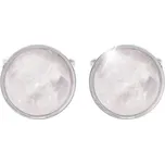 Stříbrné náušnice puzety s pravým minerálním kamenem Růženín