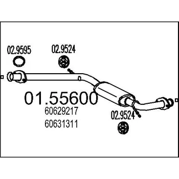 Tlumič výfuku Střední tlumič výfuku MTS 01.55600