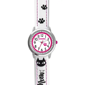 Hodinky CLOCKODILE Náramkové bílé dívčí dětské hodinky KOČKY CWG5191 ( )