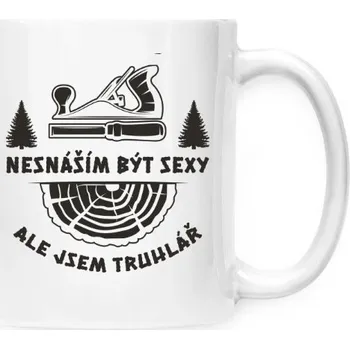 Hrnek malý bílý s potiskem Sexy truhlář
