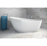 Vana MELODY 150x80 cm volně stojící asymetrická univerzální bílá sifon černý VANMELODY150B