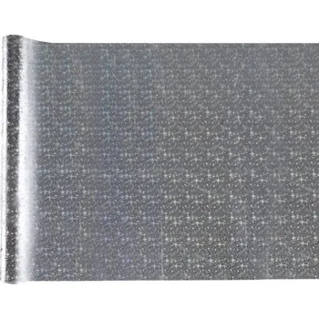 Party dekorace Santex Stolová šerpa třpytivá stříbrná 27cm/3m