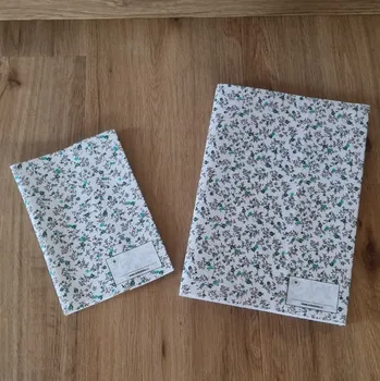 Obal na sešit Nebe doma Látkový barevný obal - malý kvítek - A4, A5 na knihu, učebnici, sešit, slabikář (univerzální) Velikost: A4